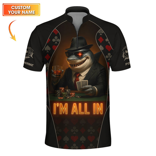 Poker Shark I'm All In Poker T-Shirts, Poker Shirt For Men, Gifts For Poker Lovers