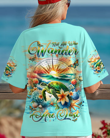 Maxcorners Not All Who Wander Are Lost Turtle Compass All Over Print LM1501