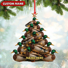 Maxcorners Personalized Acrylic Mallard Duck Christmas Tree Ornament - Custom Hunting Holiday Decoration LM0110