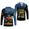 Maxcorners I Just Wanna Drink Beer And Jerk My Rod SPF Shirts, Fishing Shirts For Men, Funny Fisherman Gift