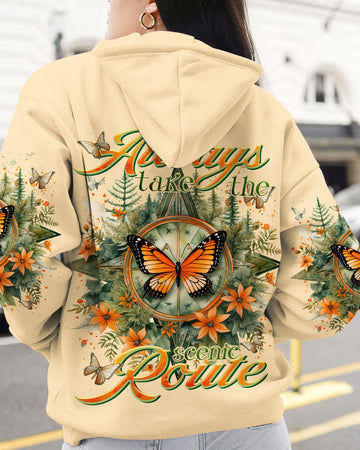 Maxcorners Always Take The Scenic Route Compass All Over Print LM2101