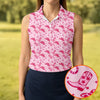 Maxcorners Pink Cowgirl Boots Hat Pattern Hawaiian Golf Shirt, Golf Polo For Women, Women’s Golf Apparel LM1507