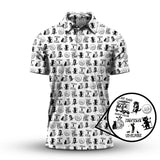 Maxcorners Cat Golf Shirt - Pattern Golf Shirt For Men - Cat Dad Golf Club Shirt For Golfers