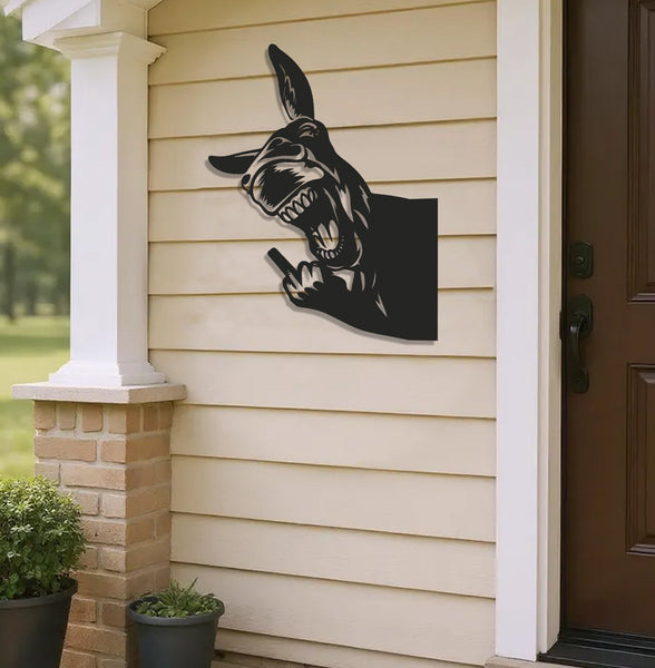 Maxcorners Funny Donkey Metal Sign WITH LED/WITHOUT LED - Hilarious Farm Yard Decor, Gag Gift for Ranch Owners & Outdoor Spaces LM0110