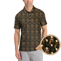 Maxcorners Dog Pattern Golf Shirt For Men, German Shepherd Golf Shirt, Crazy Golf Shirts For Golfer