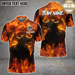 Maxcorners Darts Firestorm Bullseye Personalized Name, Team Name Shirt