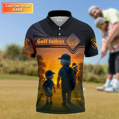 Maxcorners Golf Father Custom Men's Golf Polo Shirt, Funny Golf Shirt, Fathers Day Gifts