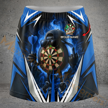 Maxcorners Darts Flame Cool Streetwear Dartboard Character Personalized 3D Skirts With Shorts