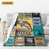Maxcorners Born To Be A Fishing Legend Custom Name Blanket, Fishing Blanket, Presents For Fishermen, Gift For Fishing Lover LM0201
