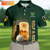 Maxcorners Grip It Rip It Sip It Golf And Beer St Patrick's Day Green Golf Shirts For Men, Golf Gift For Men