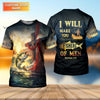 Maxcorners I Will Make You Fishers Of Men Shirt, Personalized Christian Fishing Long Sleeve, Matthew 4:19 Bass Fishing Shirt