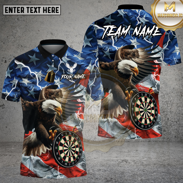 Maxcorners American Eagle Dartboard Flag Multioptions Personalized Name, Team Name Unisex 3D Shirt