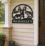 Maxcorners Personalized Hunting Metal Sign WITH LED/WITHOUT LED - Deer, Duck & Fish Wildlife Wall Art, Rustic Cabin Decor for Hunters LM0110