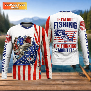 Maxcorners American Fishing Life – Always On My Mind UPF Fishing Shirt, Personalized Name