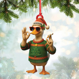 Maxcorners Personalized Funny Cool Duck Acrylic Christmas Ornament – Custom Name Xmas Decor, Unique Holiday Ornament for Hunter or Friend

 LM0411