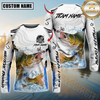 Maxcorners Fishing White Black Curve Pattern Design Custom Name & Team Name 3D Shirts