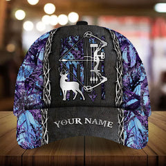 Maxcorners American Flag Bow Deer Hunting Pattern 3D Multicolor Personalized Cap