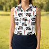Maxcorners Golf Cart Girls Pattern Golf Polo Shirt, Ladies Golf Shirt, Women's Golf Apparel LM1507
