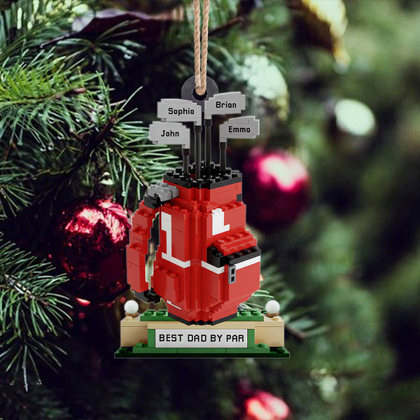 Maxcorners Best Dad By Par Golf Bag Ornament Christmas Golf Gift, Dad Golf Gift