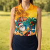 Maxcorners Beach Chair Santa Christmas Golf Shirt, Women's Golf Tops, Hawaiian Golf Shirt, Golf Shirts For Women LM1507