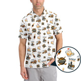 Maxcorners Funny Bourbon Pattern Polos, Golf and Bourbon Shirt for Men, Gift For Golfers