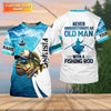 Maxcorners Personalized Old Man Fishing Shirt, Funny Fishing Rod Gift For Dad, Fishing UPF Shirts, Funny Fishing Shirt
