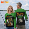Maxcorners Fishing Makes Me Happy Shirt, Personalized Bigfoot St. Patrick's Day Fishing Long Sleeve For Men