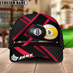 Maxcorners Billiards Metalic Style Multicolor Personalized Name 3D Cap