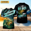Maxcorners I Like Big Bass And I Cannot Lie Shirt, Funny Fishing T-shirt, SPF Shirt For Men, Gift For Fisherman