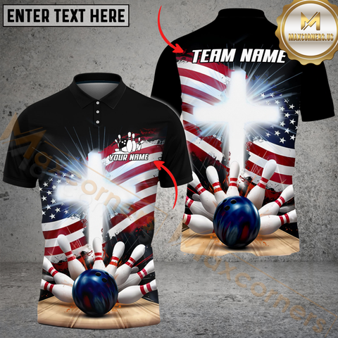 Maxcorners Bowling Holy Cross American Personalized Name, Team Name 3D Shirt
