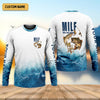Maxcorners Funny MILF Man I Love Fishing Shirt, Custom Name Fisherman Gift for Men, Fishing UPF Shirts