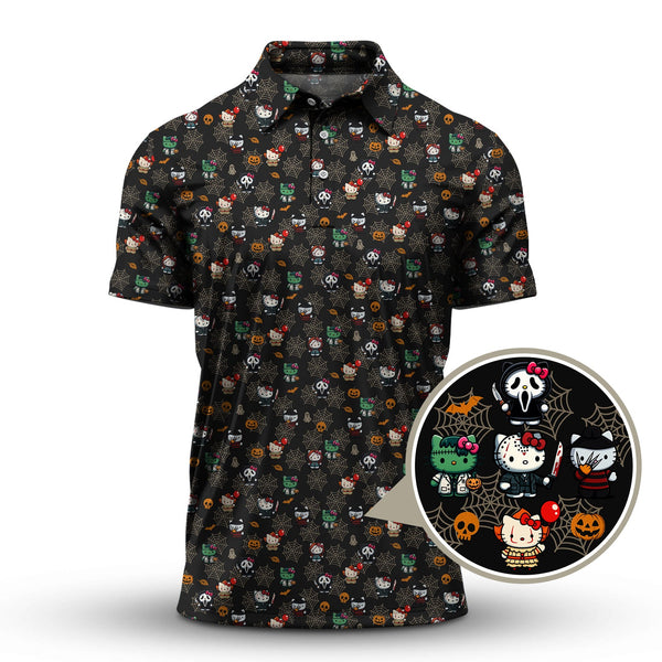 Maxcorners Halloween Golf Shirt, Pattern Golf Shirt For Golfer, Funny Golf Shirt For Men