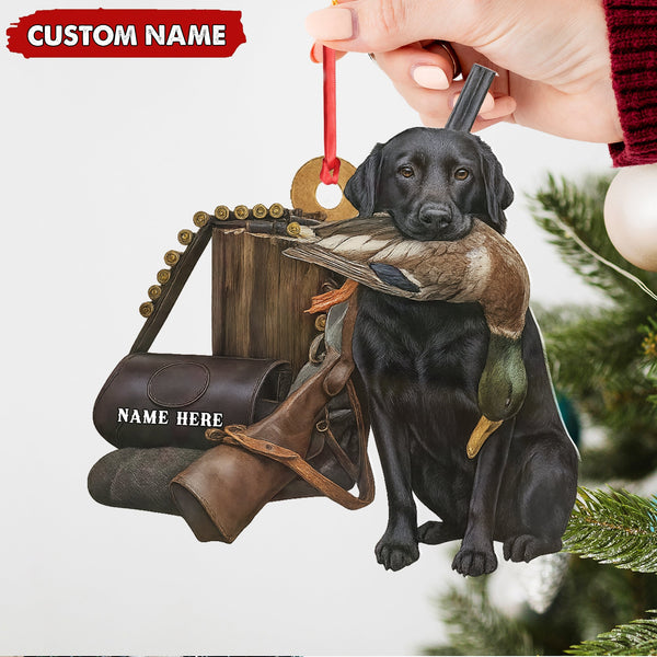 Maxcorners Personalized Duck Hunting Dog Ornament – Personalized Acrylic Christmas Decor for Hunters LM0411