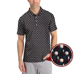 Maxcorners Golf Wine Polos For Golfers, Pattern Golf Shirt, Crazy Golf Shirt For Men