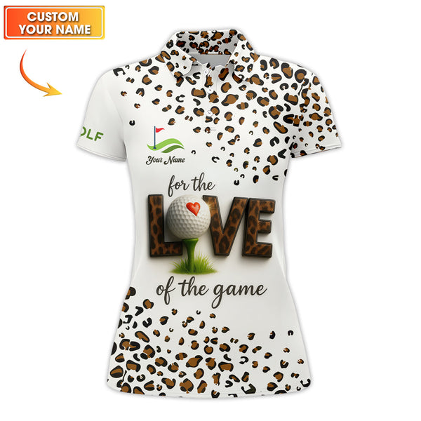 Maxcorners Personalized Name Funny Golf Polos, Leopard Print Golf Shirt,  Golf Gift For Women’s