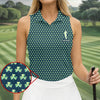 Maxcorners St Patrick's Day Shamrock Golf And Beer Green Golf Shirt, Women's Golf Tops, Ladies Golf Polos