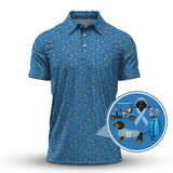 Maxcorners Funny Pattern Golf Shirt, Dachshund Golf Shirt, Prostate Cancer Golf Shirt For Men