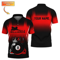 Maxcorners Personalized King 8 Ball Billiards Jersey, Custom Billiard Shirt, Funny Billiard Shirts For Pool Players LM0509