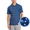 Maxcorners Dachshund Dog Pattern Golf Shirt With Navy Color , Funny Dachshund Golf Shirt For Golfers, Golf Gift For Dog Lover