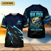 Maxcorners Happiness Is A Big Fish And A Witness Fishing UPF Shirts, Funny Fishing Shirt, Fishing Shirts For Men