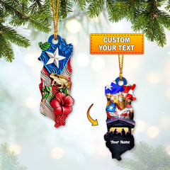 Maxcorners Custom Name Puerto Rico Ornament, Gift for Puerto Rico Lover 2D Flat LM2111