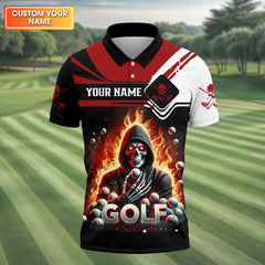 Maxcorners It Takes A Lot of Balls to Golf Like I Do Custom Funny Skull Golf Polo Shirt, Dad Golf Gifts