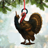 Maxcorners Personalized Funny Turkey Acrylic Ornament – Hilarious Christmas Decoration for Hunters LM0411