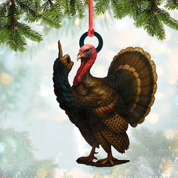 Maxcorners Personalized Funny Turkey Acrylic Ornament – Hilarious Christmas Decoration for Hunters LM0411