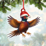 Maxcorners Christmas Pheasant Acrylic Christmas Ornament – Funny Hunting Bird Decor Gift for Hunters & Outdoor Lovers LM0411