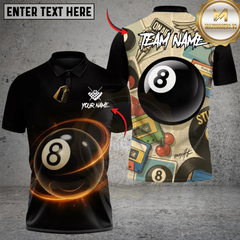 Maxcorners 8-Ball Billiards Rewind – Retro Personalized Name 3D Unisex Shirt