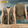 Maxcorners Fishing Vest Shirt, Personalized Fishing Shirt, Fishing UPF Shirts, Custom Fishing Shirt, Fishing Gift for Men
