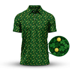 Maxcorners Irish Golf Shirts, Ireland Golf Polos For Golfer, Pattern Golf Shirt For Men