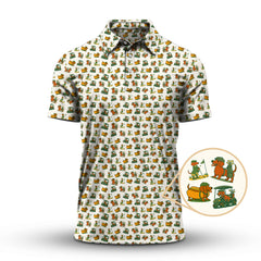 Maxcorners Dachshund Pattern Golf Shirt â€“ Funny Dog Golf Polos For Pet Lovers - Golf Gift For Golfers