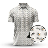 Maxcorners Christmas Golf Shirt, Golf Ball Snowman Shirt, Funny Pattern Golf Shirt For Men